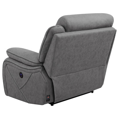 Higgins Upholstered RAF Power Recliner Grey