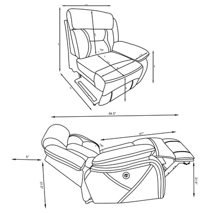 Higgins Upholstered RAF Power Recliner Grey