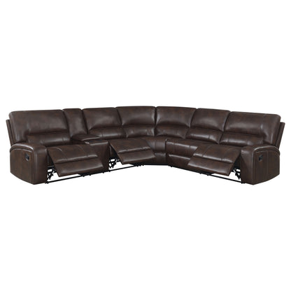 Brunson 3-piece Upholstered Reclining Sectional Sofa Brown