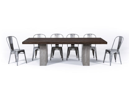 Modrest Renzo Modern Oak and Concrete 94" Dining Table