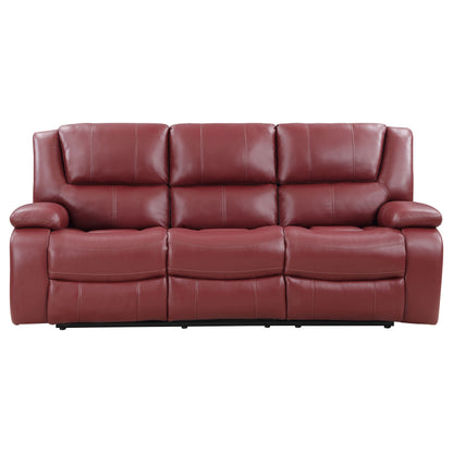 Camila 2-piece Upholstered Reclining Sofa Set Red