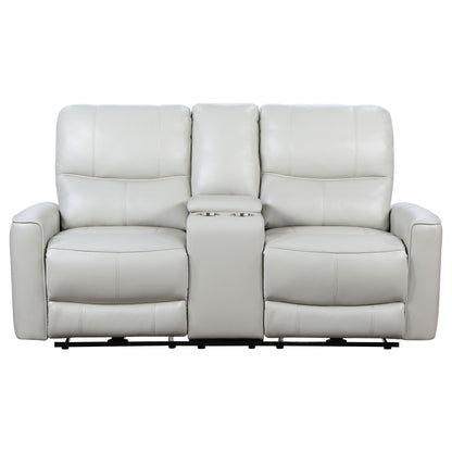 Greenfield Upholstered Power Reclining Loveseat Ivory