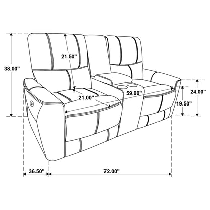 Greenfield Upholstered Power Reclining Loveseat Ivory