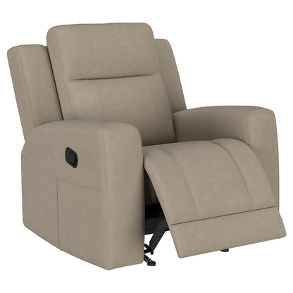Brentwood 3-piece Upholstered Reclining Sofa Set Taupe