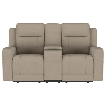 Brentwood Upholstered Motion Reclining Loveseat Taupe