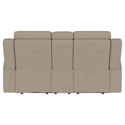 Brentwood Upholstered Motion Reclining Loveseat Taupe