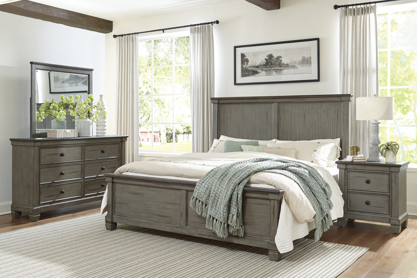 Homelegance Chest Weaver Antique Gray Finish with Coffee Top 1626GY-9