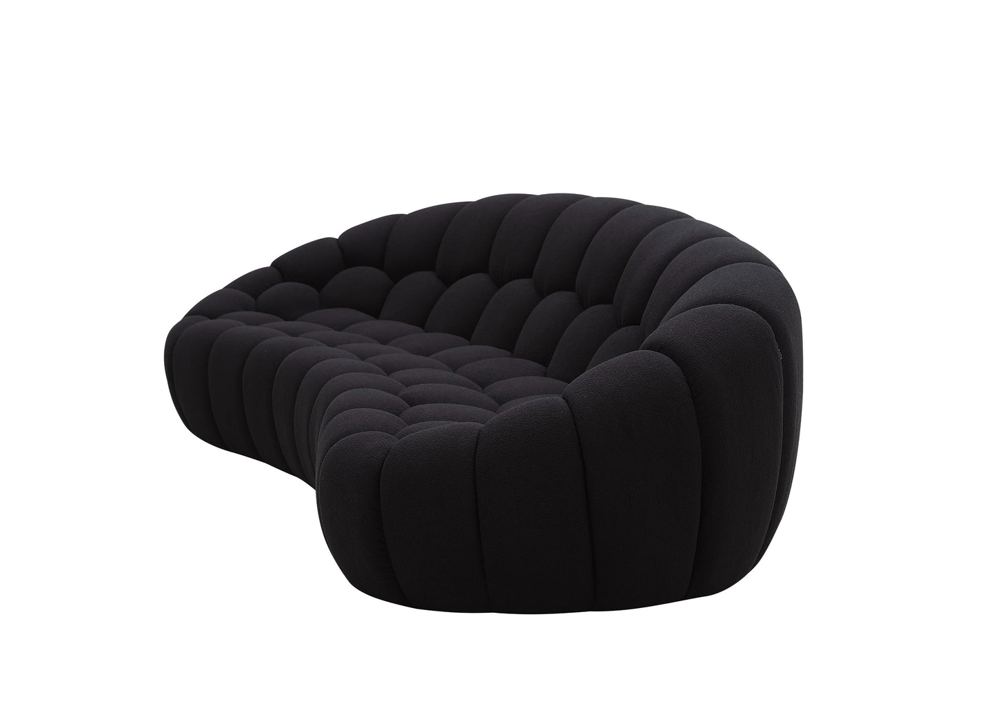 Divani Casa Yolonda Modern Curved Black Fabric Sofa