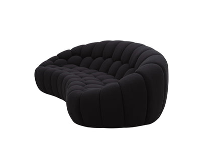 Divani Casa Yolonda Modern Curved Black Fabric Sofa