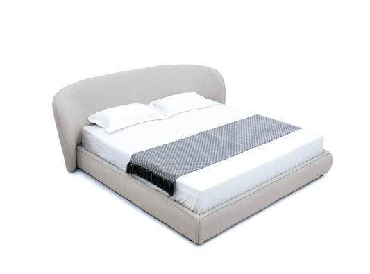 Modrest Lambert Modern Beige Fabric Upholstered Bed