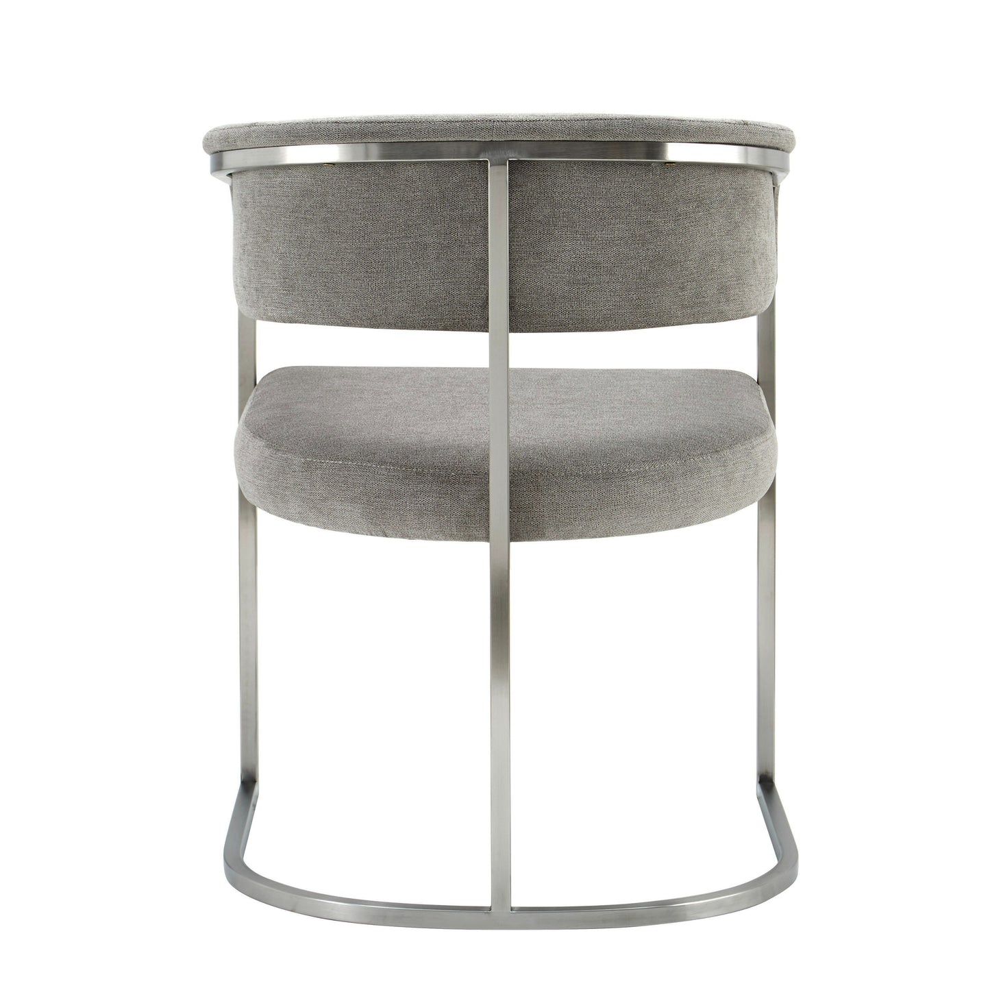 Modrest Sebastian Modern Grey Fabric Stainless Steel Dining Chair