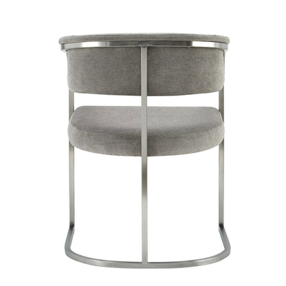 Modrest Sebastian Modern Grey Fabric Stainless Steel Dining Chair
