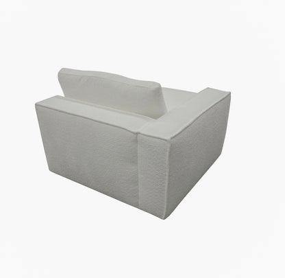 Divani Casa Lulu Modern White Fabric Modular Sectional Sofa w/ Left Facing Chaise