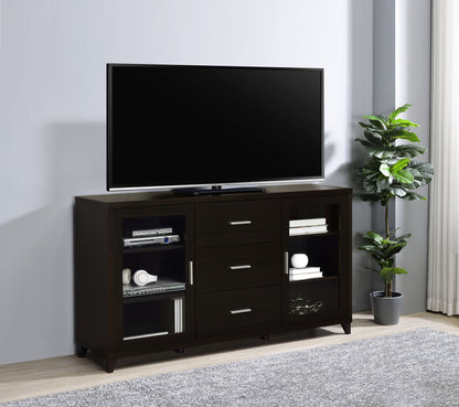 Lewes 2-door Engineered Wood 60" TV Stand Cappuccino