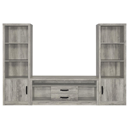 Burke 3-piece 59" TV Entertainment Center Grey Driftwood