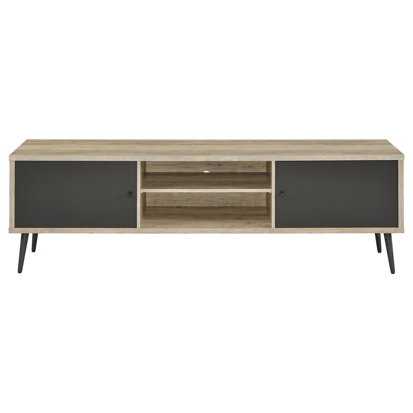 Allie 2-door Engineered Wood 71" TV Stand Distressed Pine
