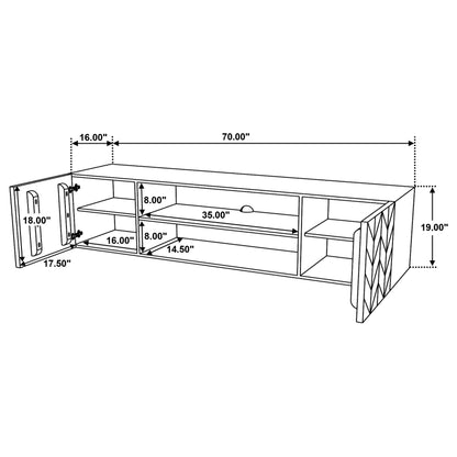 Keese 2-door Wood 70" TV Stand Media Console Mango Brown
