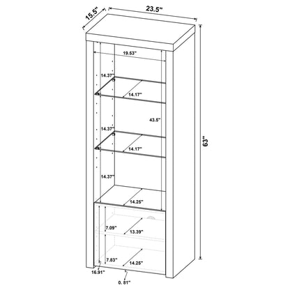 Jude 3-shelf Engineered Wood Media Tower High Gloss White