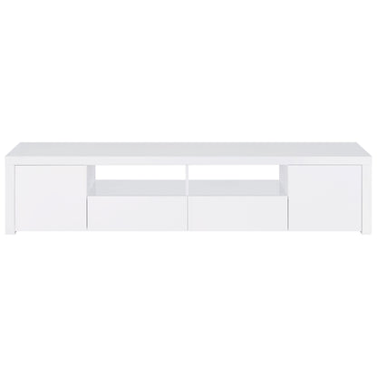 Jude 2-door Engineered Wood 79" TV Stand High Gloss White
