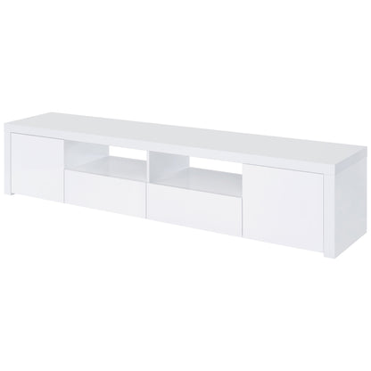 Jude 2-door Engineered Wood 79" TV Stand High Gloss White