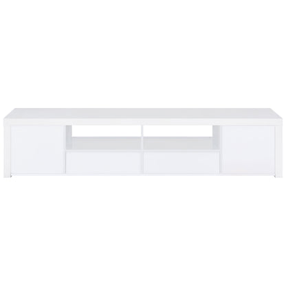 Jude 2-door Engineered Wood 79" TV Stand High Gloss White
