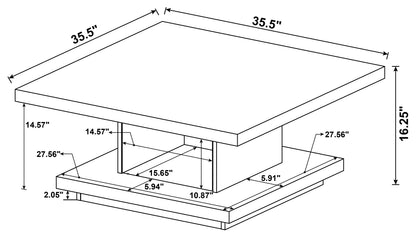 Reston Square Engineered Wood Coffee Table Cappuccino