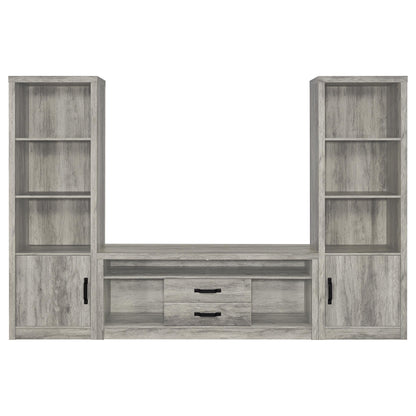 Burke 3-shelf Engineered Wood Media Tower Grey Driftwood