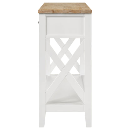 Hollis 2-drawer Wood Entryway Console Table Brown and White