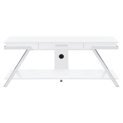 Marcia 1-drawer Wood 60" TV Stand White High Gloss