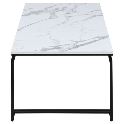 Clark 3-piece Faux Marble Top Coffee Table Set White