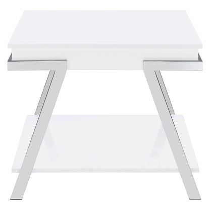 Marcia Rectangular Side End Table White High Gloss