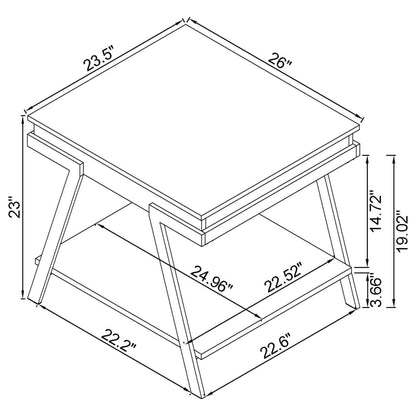 Marcia Rectangular Side End Table White High Gloss