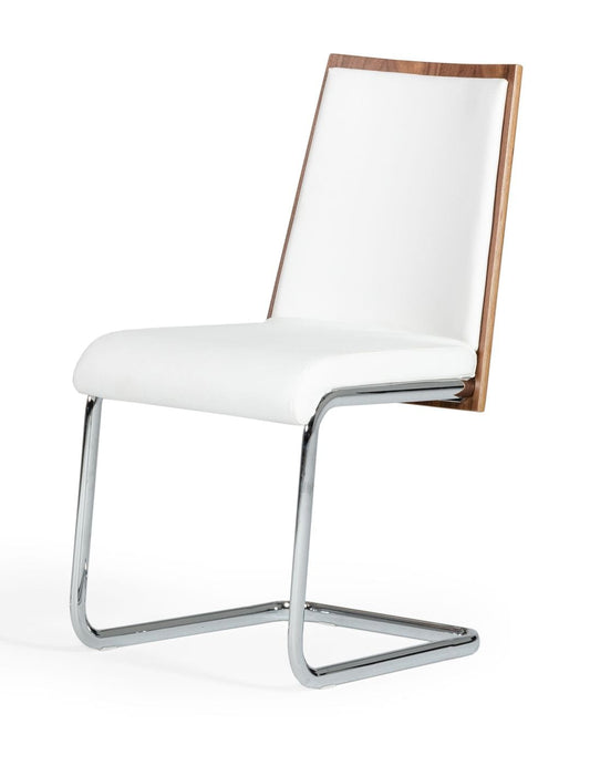 Morgan Modern White and Walnut Dining Chair