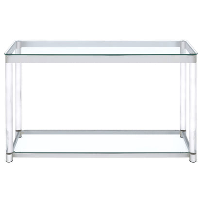 Anne Acrylic Glass Top Entryway Sofa Console Table Chrome