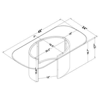 Morena Rectangular Tawny Glass Coffee Table Brushed Bronze