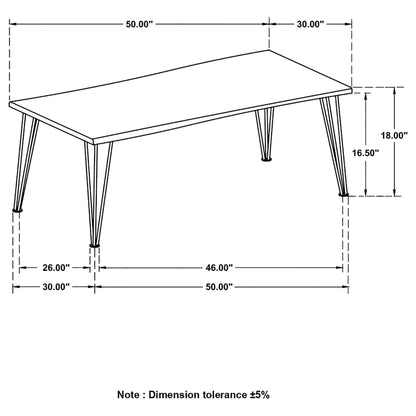 Zander Rectangular Wood Top Coffee Table Natural Brown