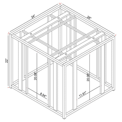 Adri Rectangular Glass Top Side End Table Matte Brass