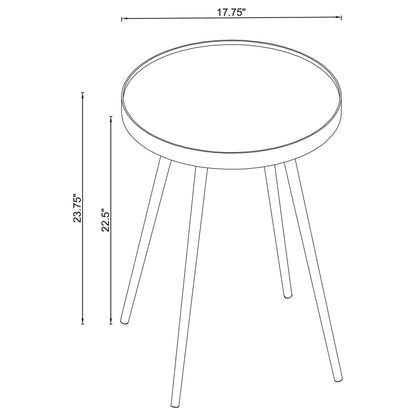 Kaelyn Round Mirror Top End Table Gold