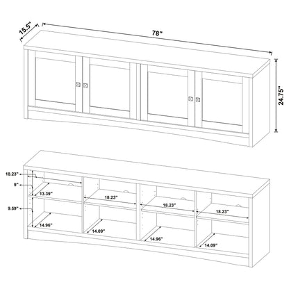 Laughlin 4-door Engineered Wood 78-inch TV Stand White