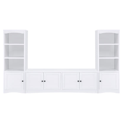 Laughlin 4-door Engineered Wood 78-inch TV Stand White