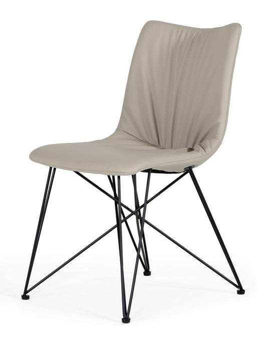 Naomi Modern Grey Leatherette Dining Chair