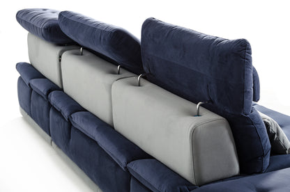 David Ferrari Daiquiri Italian Modern Blue and Grey Modular Sectional Sofa