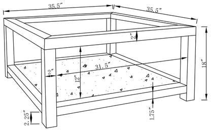 Valentina 1-shelf Square Glass Top Coffee Table Silver