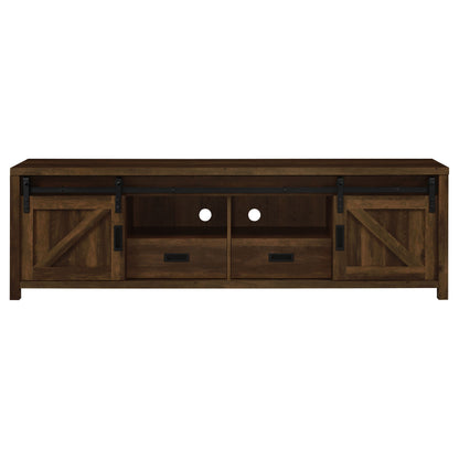 Madra 2-door Engineered Wood 79" TV Stand Dark Pine