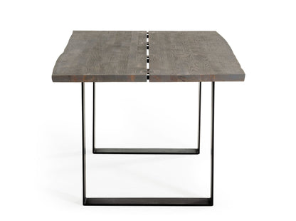 Modrest Murphy Modern Grey Aged Oak and Black Metal Dining Table