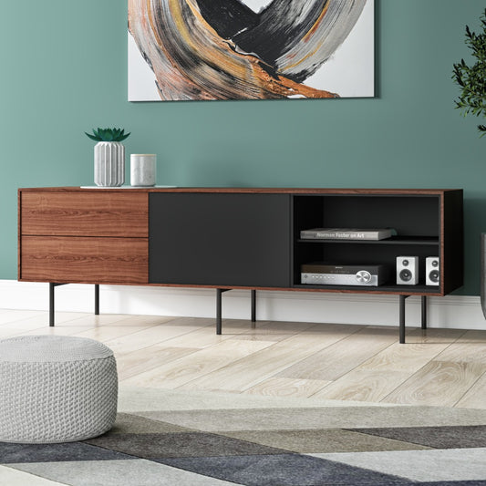 Modrest Kenny Modrest Walnut and Grey TV Stand