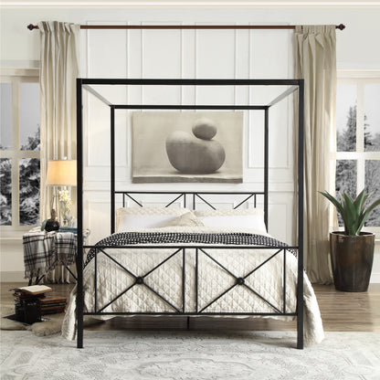 Homelegance Queen Bed Rapa Black Elegant Design with Platform Support 1759-1