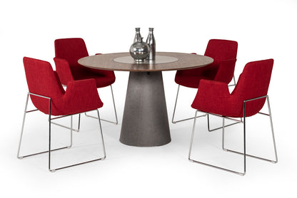 Modrest Altair Mid-Century Red Fabric Dining Chair