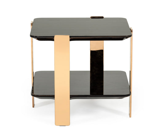 Modrest Leroy Modern Ebony and Rosegold End Table