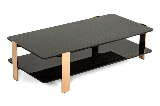 Modrest Leroy Modern Ebony and Rosegold Coffee Table